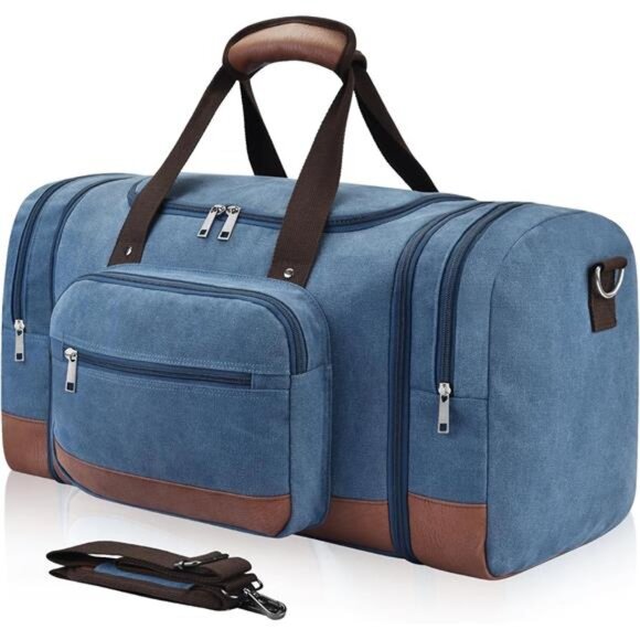Expandable Duffle Bag for Men, Blue